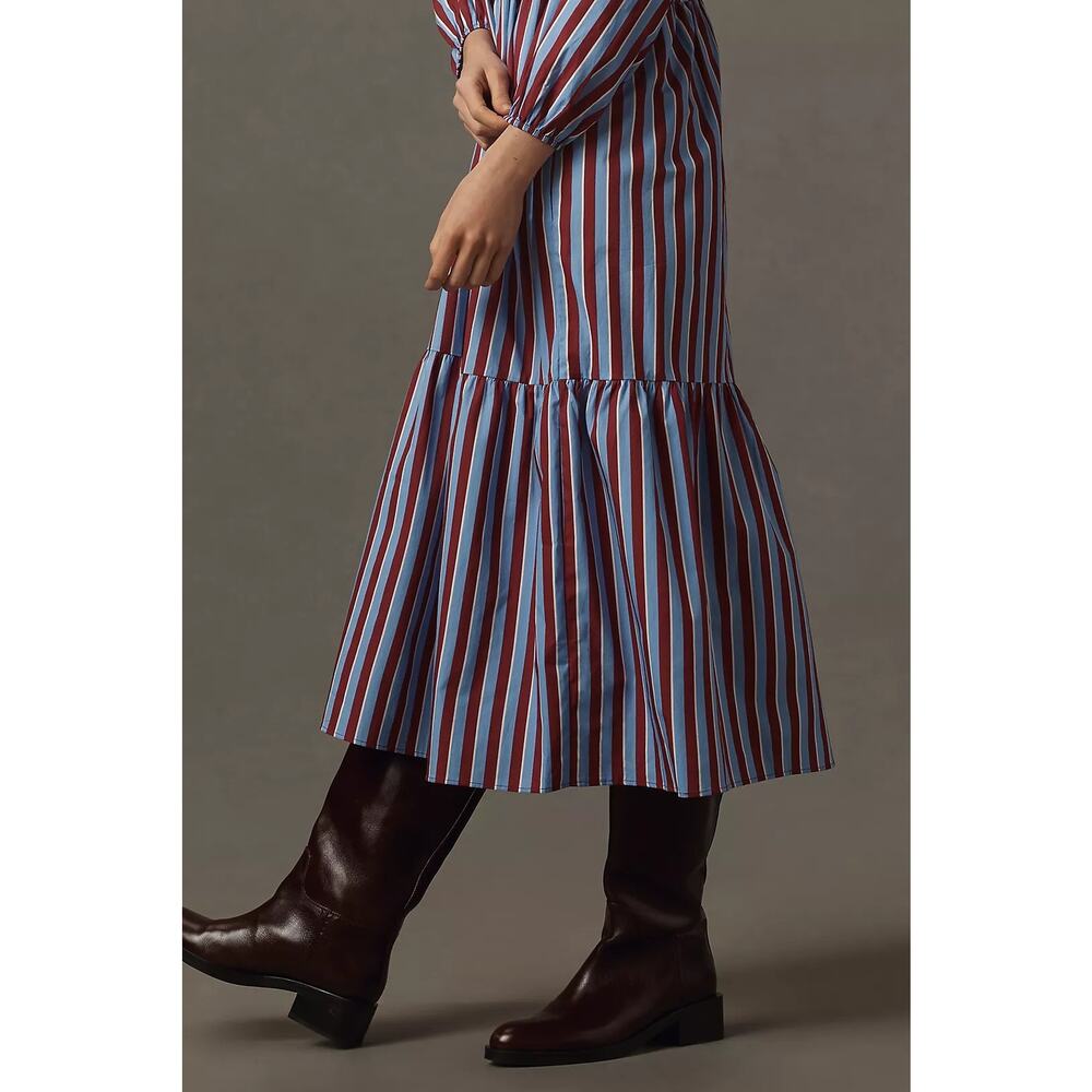 nwt ANTHROPOLOGIE MAEVE sz 1X The Bettina shirt dress in blue stripes - Picture 3 of 4